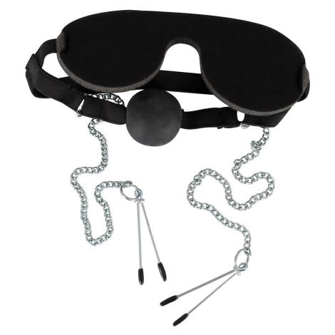 Bad Kitty Maske, Gag Ball og Nipple Klemmer-2