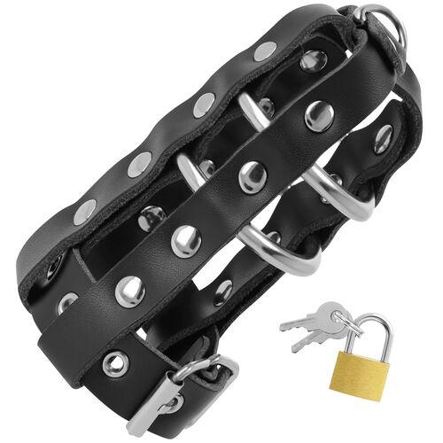 Darkness Leather Chastity Cage-1
