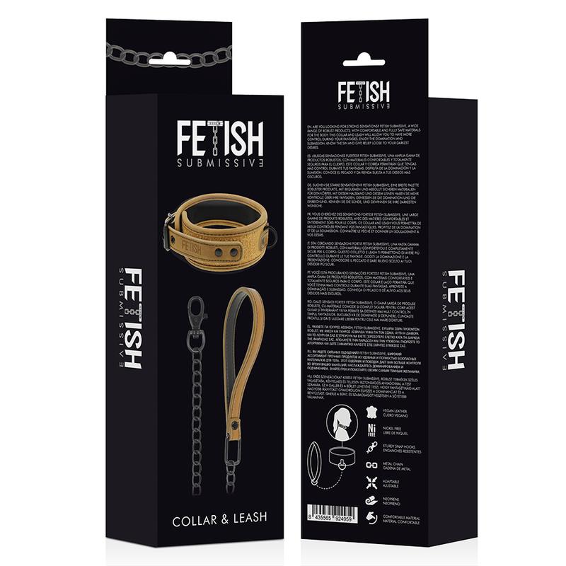 FETISH SUBMISSIVE ORIGIN COLLAR WITH LEASH-1