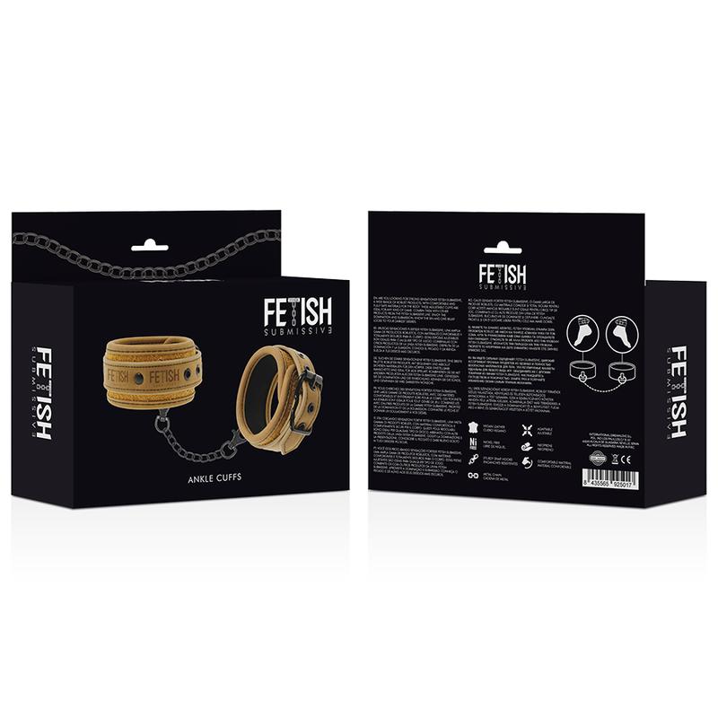 Fetish Submissive Origin Ankle Cuffs Vegan Leather-2