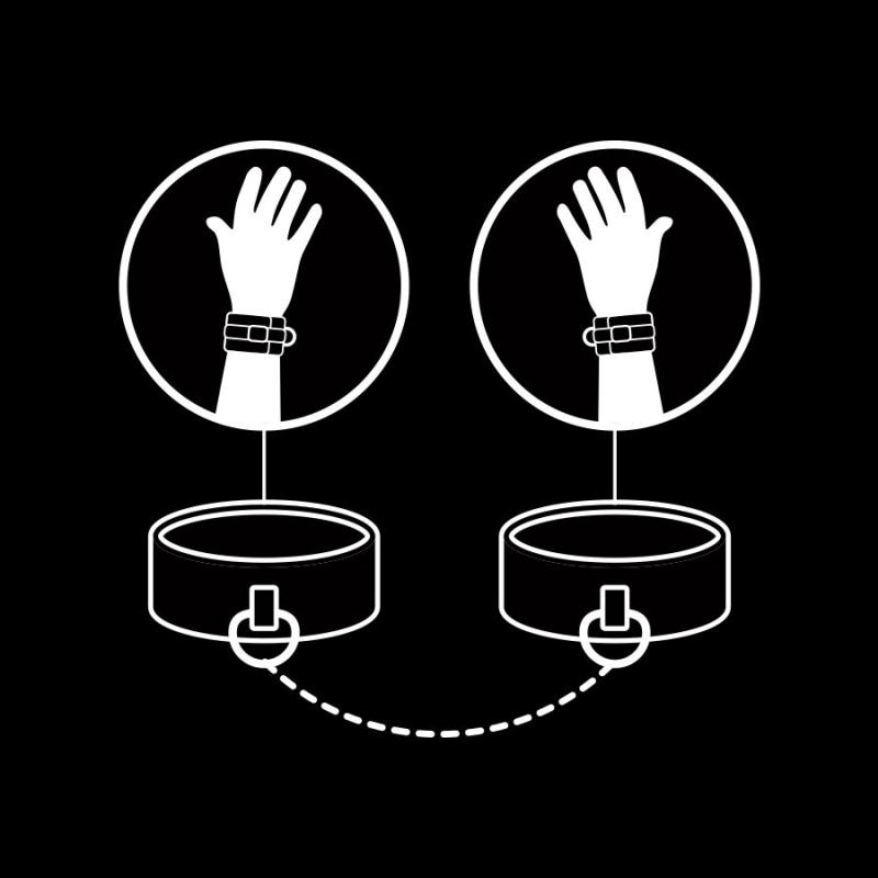 Fetish Submissive Håndjern Vegansk Sort-8