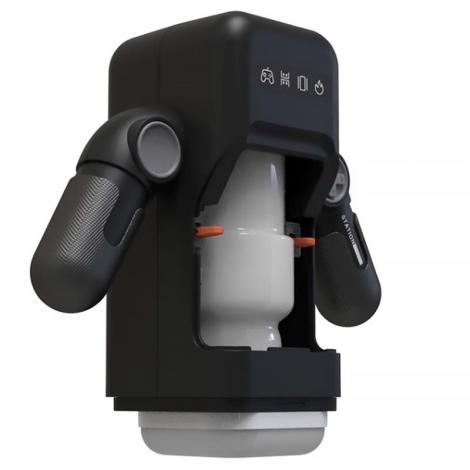 Kvalitets Masturbator med fremstød, varme, vibration og mobilholder-3