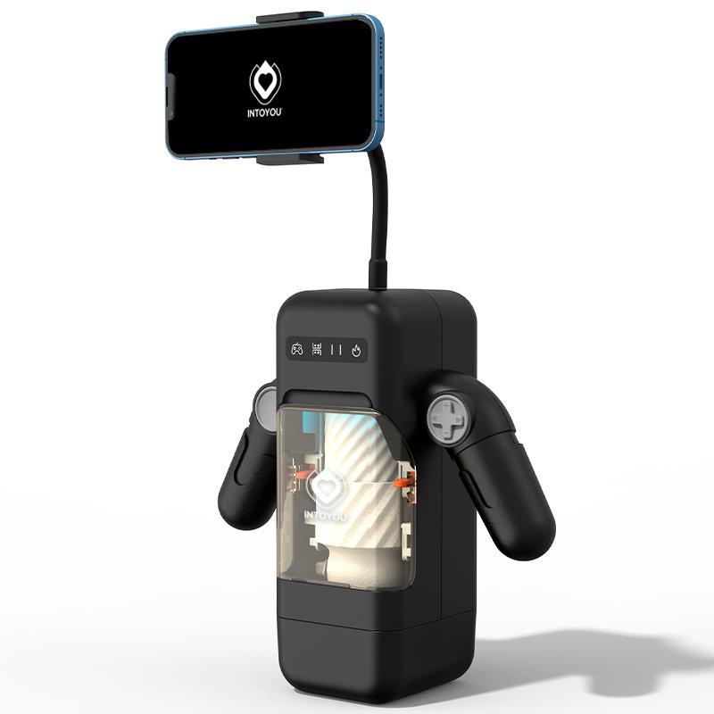 Kvalitets Masturbator med fremstød, varme, vibration og mobilholder-5