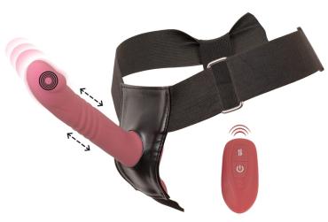 Stødende Strap-On vibrator med Fjernbetjening-2