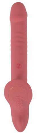 Stødende Strap-On vibrator med Fjernbetjening-6