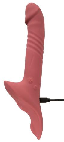 Stødende Strap-On vibrator med Fjernbetjening-9