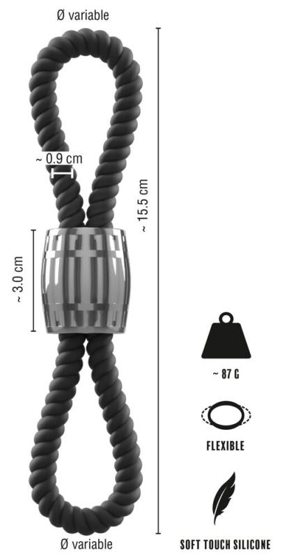 Heavy Rope Cock Strap with two Loops-5