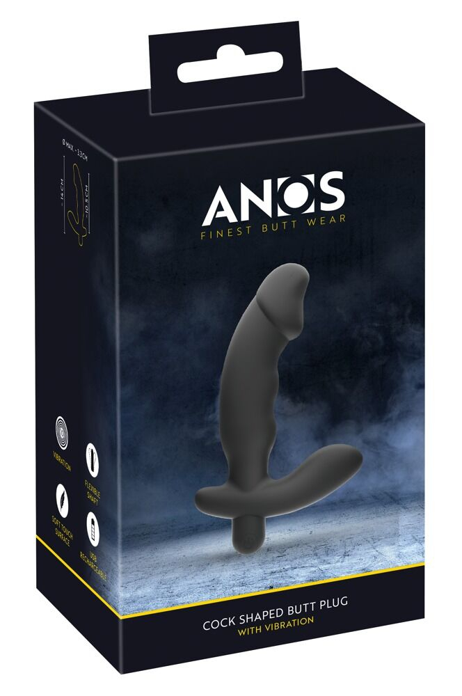 ANOS Penis Formet Buttplug med Vibration